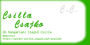 csilla csajko business card