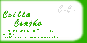 csilla csajko business card